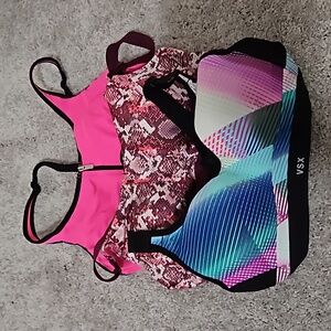 Victoria's Secret Sports Racerback Lined Bras (Set of 3 Bundle)